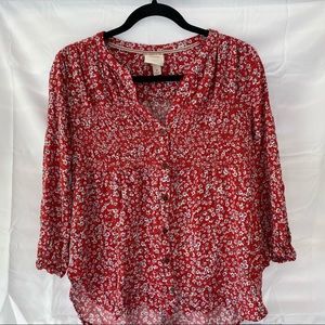 Knox Rose Red Floral Top